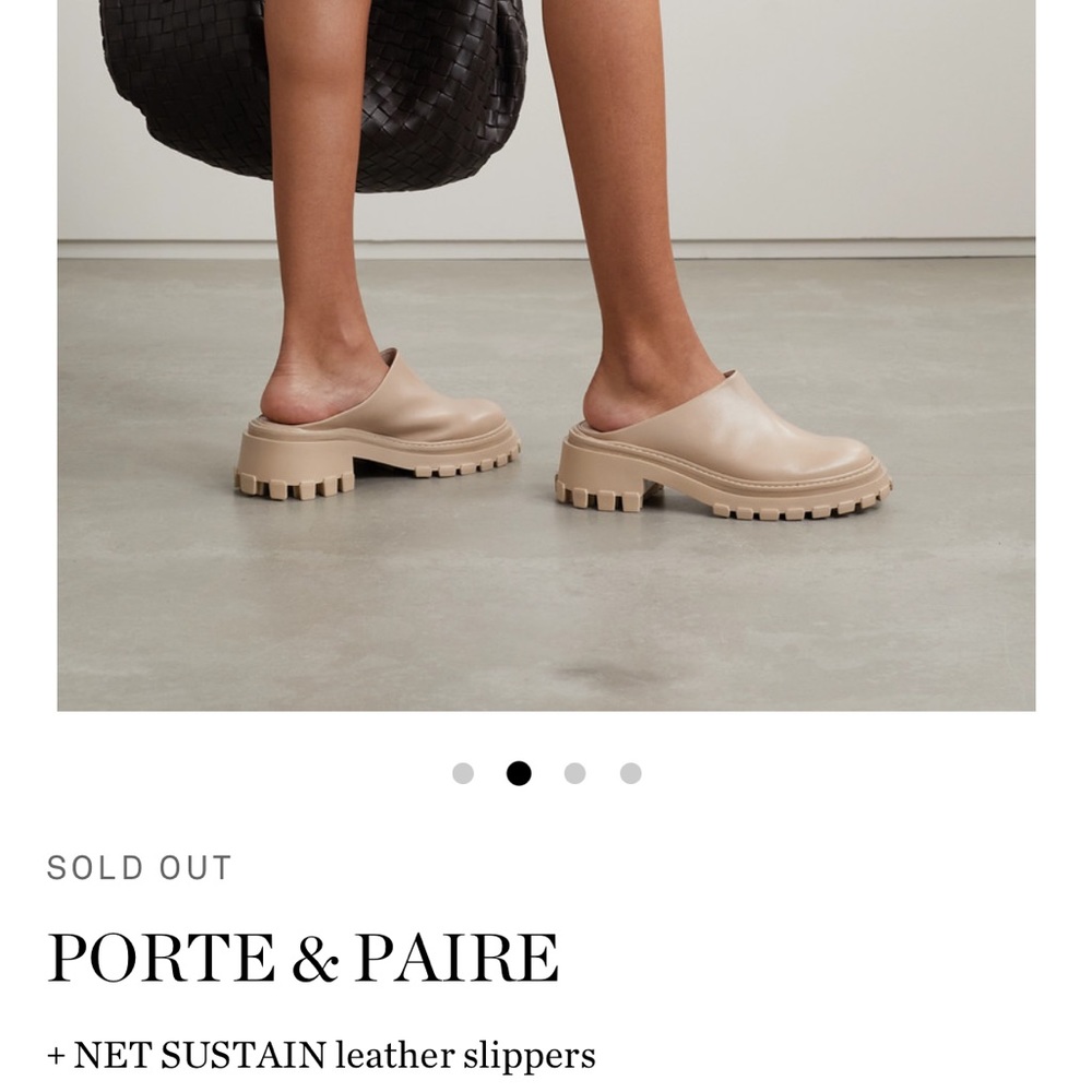 Porte & paire leather lug sole slippers/clogs